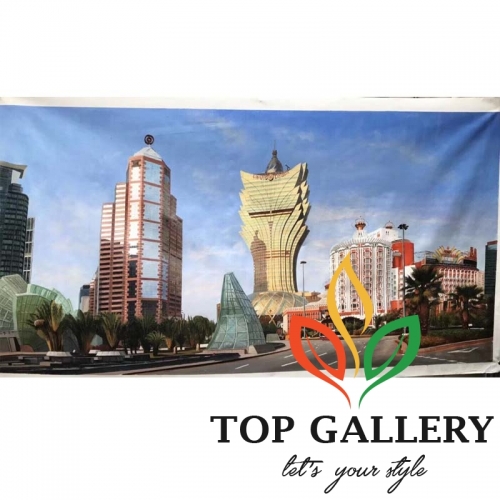 Macao painting on canvas ,Street view,Realistic Macao, Realistic Macao street view