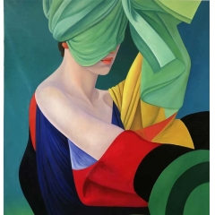 Harmonious Elegan,rogerio viana replica,modern girl canvas art