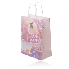 Kraft Paper Bag Reverse Folding Handbag Takeaway Bag Coffee Takeaway Bag Fast Food Paper Bag Advanced Paper Bag