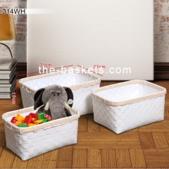 PP strap basket with bamboo rim