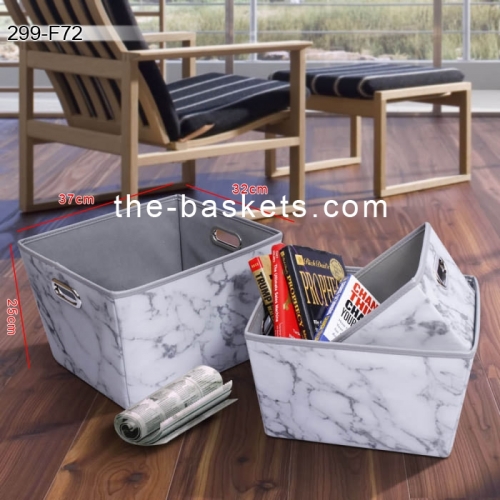 Tapered printed fabric basket