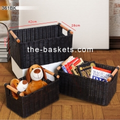 Resin wicker storage basket