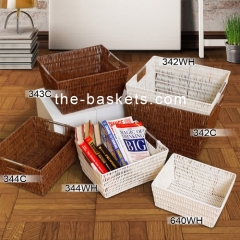 Resin wicker storage basket