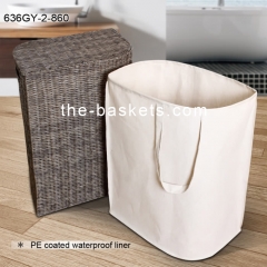 Resin wicker laundry hamper, leaf shape