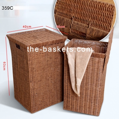 Resin wicker hamper