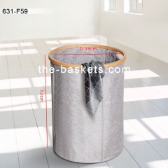 Foldable Laundry hamper with bamboo top
