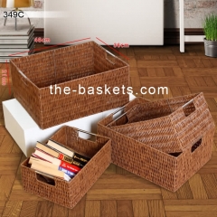 Resin wicker storage basket