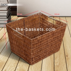 Resin wicker storage basket