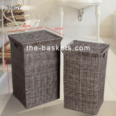 Resin wicker hamper