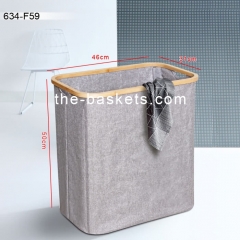 Foldable Laundry hamper with bamboo top