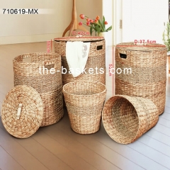 Water hyacinth and sea grass laundry hamper