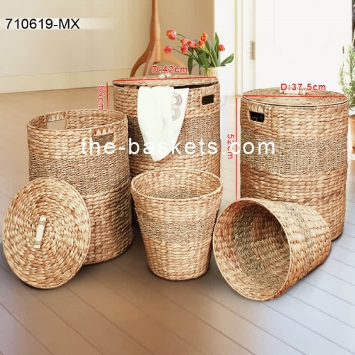 Water hyacinth and sea grass laundry hamper