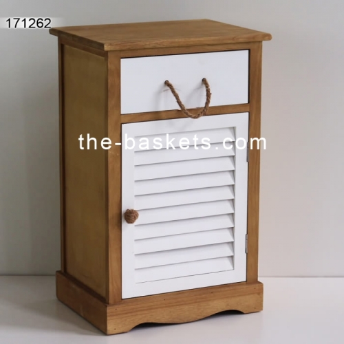 Wood cabinet with drawer