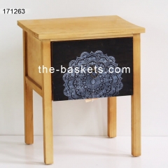 Wood cabinet with drawer