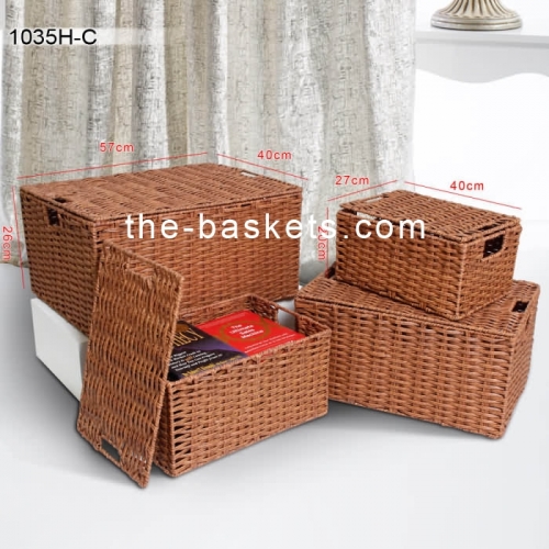 Resin wicker storage basket