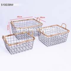 Wire basket with water hyacinth rim