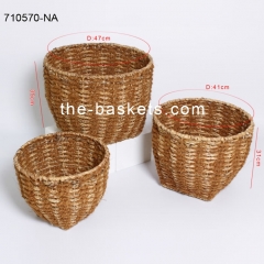 Water hyacinth and coco fibre storage basket