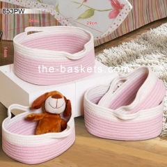 Cotton rope basket  with handle