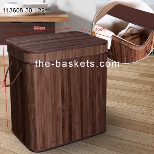 Bamboo laundry sorter with liner
