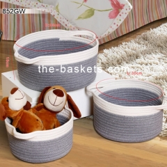 Cotton rope basket  with handle