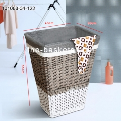 Rectangular tapered willow hamper with liner