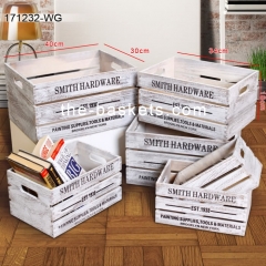 Wood rectangular storage basket