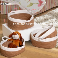 Cotton rope basket  with handle