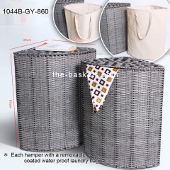 Resin wicker corner hamper
