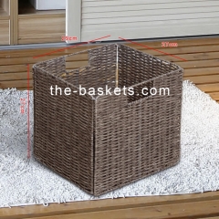 Foldable resin wicker basket