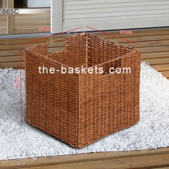 Foldable resin wicker basket