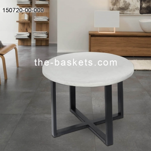Concrete coffee table with steel legs
