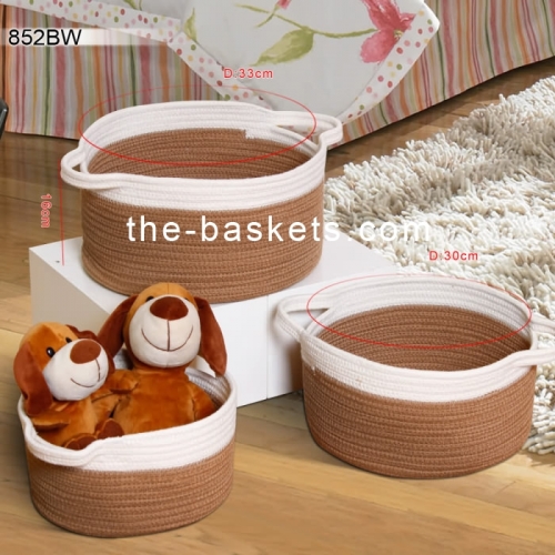 Cotton rope basket  with handle