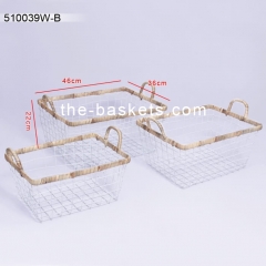 Wire basket with water hyacinth rim