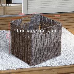 Foldable resin wicker basket
