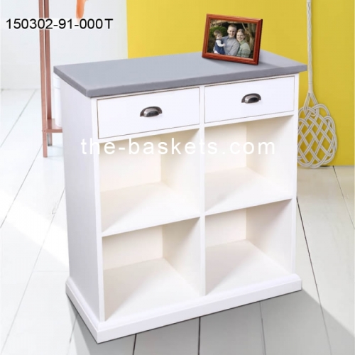 MDF cabinet with 2 drawers & concrete top