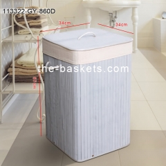 Foldable Bamboo hamper with liner