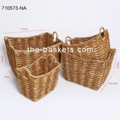 Water hyacinth and coco fibre storage basket