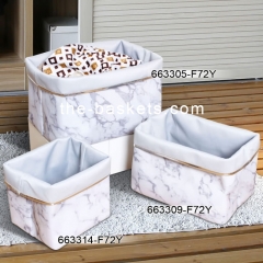 Foldable fabric storage basket