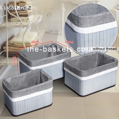 Bamboo storage basket with liner