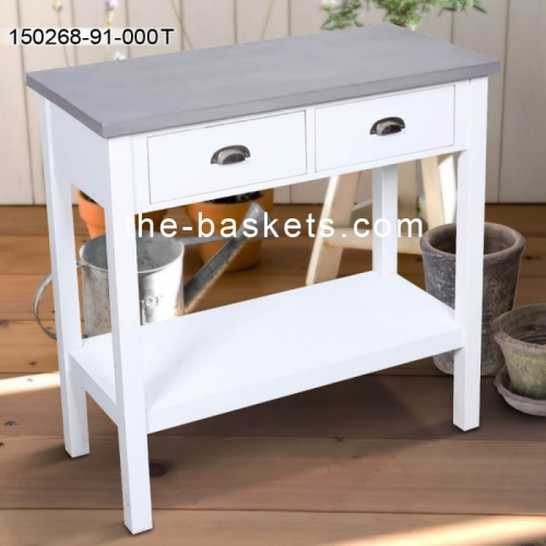 MDF table with 2 drawers & concrete top