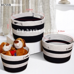 Cotton rope basket with handle
