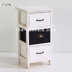 Wood cabinet with drawer