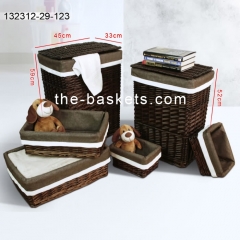 Rectangular willow hamper with liner