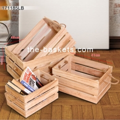 Wood storage basket