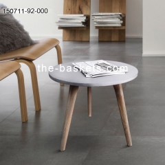 Concrete coffee table with wood legs