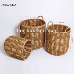 Water hyacinth and coco fibre storage basket