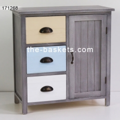 Wood cabinet with drawer