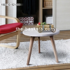 Concrete coffee table with wood legs