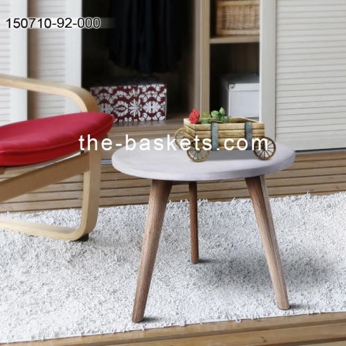 Concrete coffee table with wood legs