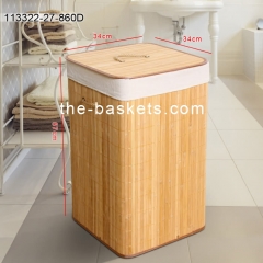 Foldable Bamboo hamper with liner
